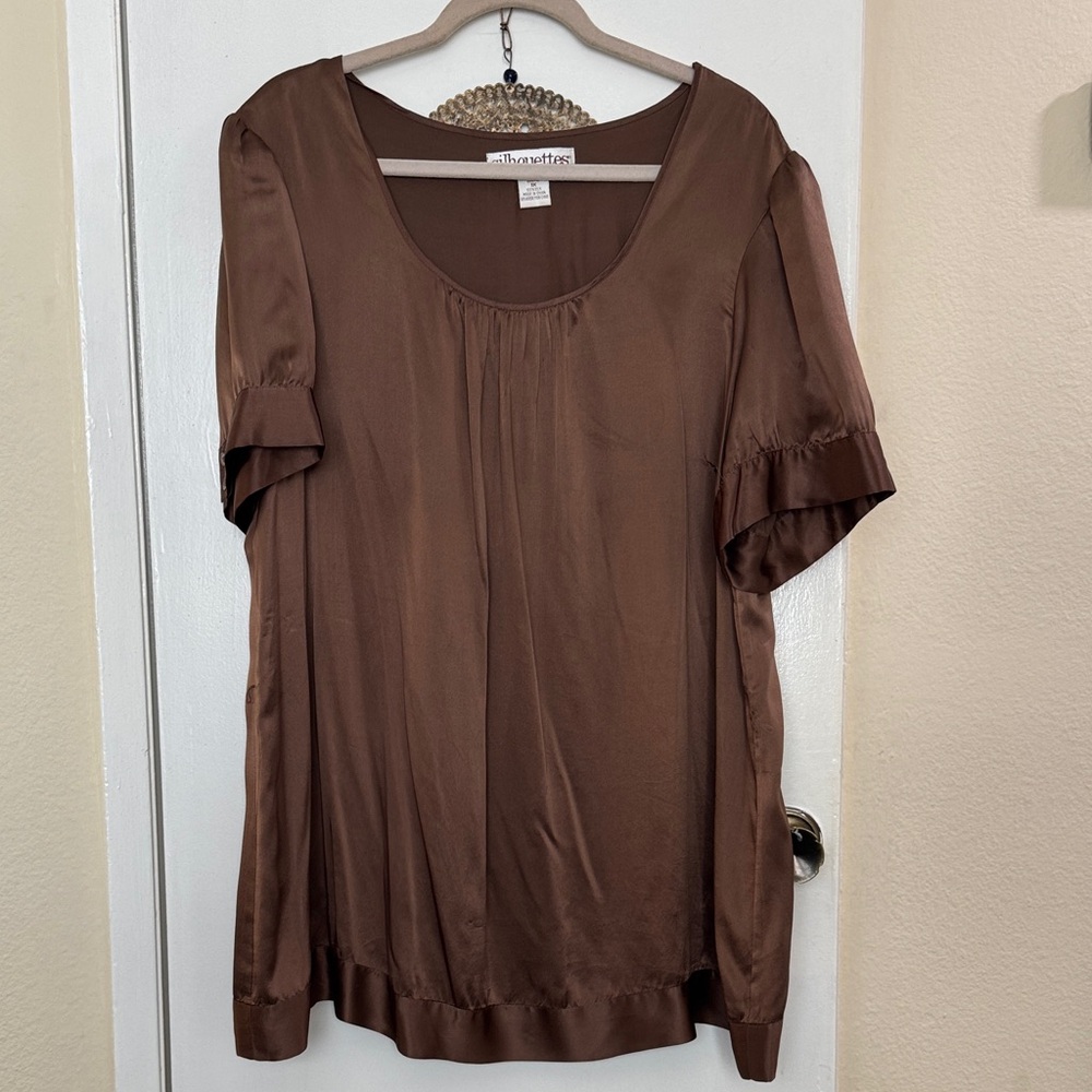 Chocolate Silk Blouse